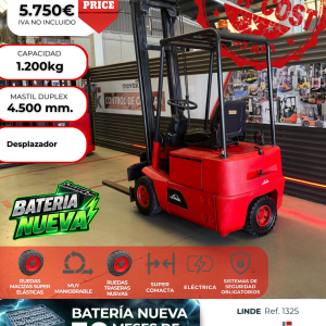 CARRETILLA ELEVADORA OCASION LINDE BATERIA NUEVA