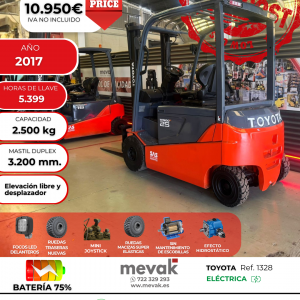 CARRETILLA ELEVADORA USADA TOYOTA BATERIA 75% VERIFICADA POR LEVATIO