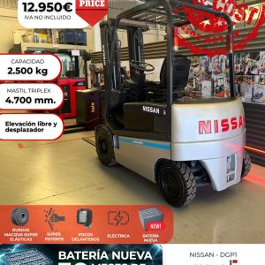 CARRETILLA ELEVADORA SEMINUEVA NISSAN BATERIA NUEVA
