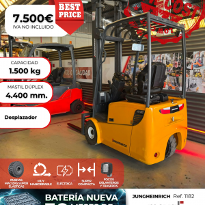 CARRETILLA ELEVADORA USADA JUNGHEINRICH BATERIA NUEVA