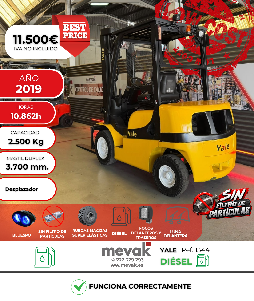 CARRETILLA ELEVADORA DIESEL OPORTUNIDAD YALE