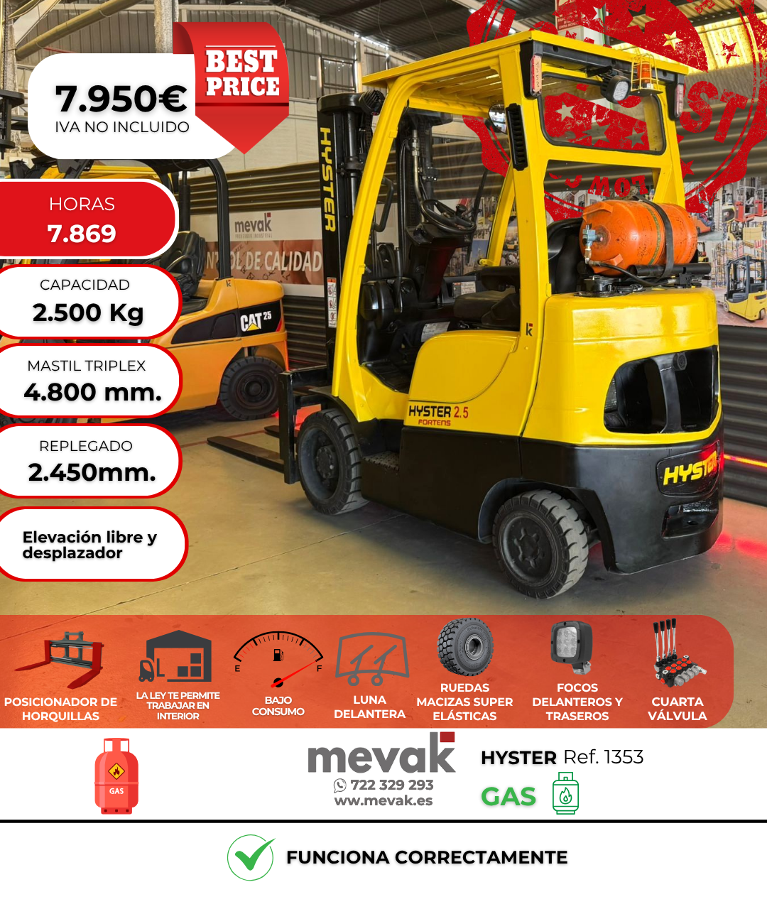 CARRETILLA ELEVADORA OCASION HYSTER GAS