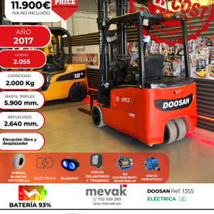 CARRETILLA ELEVADORA SEGUNDA MANO ELECTRICA DOOSAN