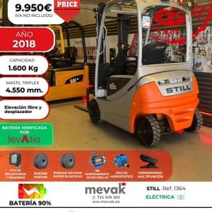 CARRETILLA ELEVADORA OPORTUNIDAD STILL BATERIA 90% VERIFICADA POR LEVATIO