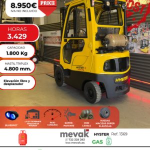 CARRETILLA ELEVADORA SEMINUEVA GAS HYSTER